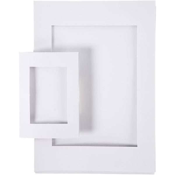 Passepartout-Rahmen, Größe A4+A6 , 230 g, Weiß, 2x60 Stk/ 1 Pck
