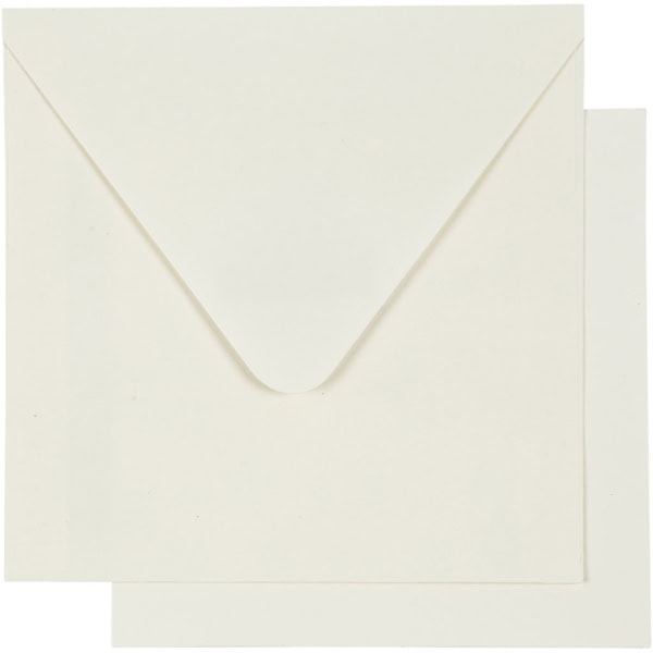 Karten & Kuverts, Kartengröße 12,5x12,5 cm, Umschlaggröße 13,5x13,5 cm, Naturweiß, 10 Set/ 1 Pck – Bild 3