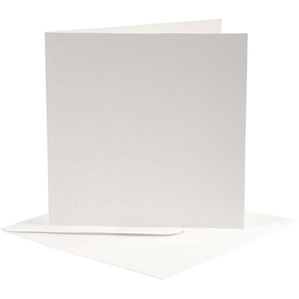 Karten & Kuverts, Kartengröße 12,5x12,5 cm, Umschlaggröße 13,5x13,5 cm, Naturweiß, 10 Set/ 1 Pck – Bild 4