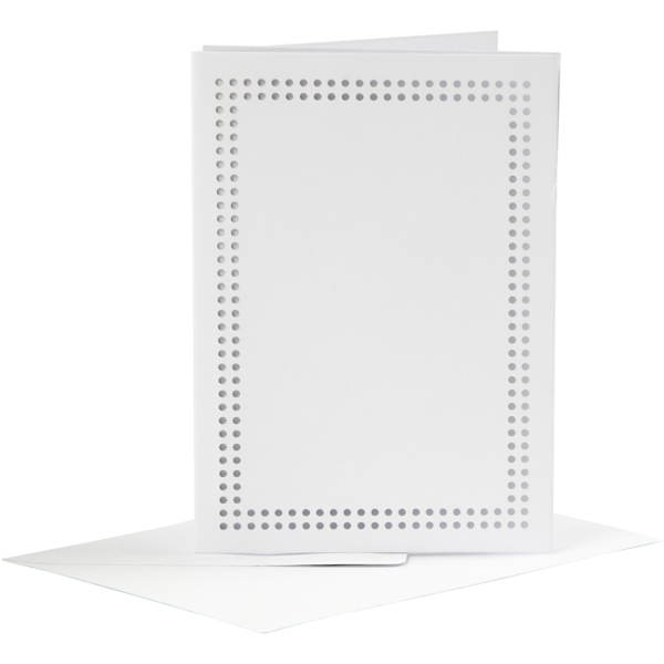 Karten zum Besticken, Kartengröße 10,5x15 cm, Umschlaggröße 11,5x16,5 cm, Weiß, 6 Set/ 1 Pck – Bild 2