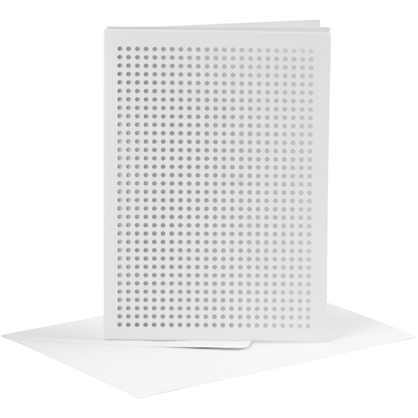 Karten zum Besticken, Kartengröße 10,5x15 cm, Umschlaggröße 11,5x16,5 cm, Weiß, 6 Set/ 1 Pck – Bild 3
