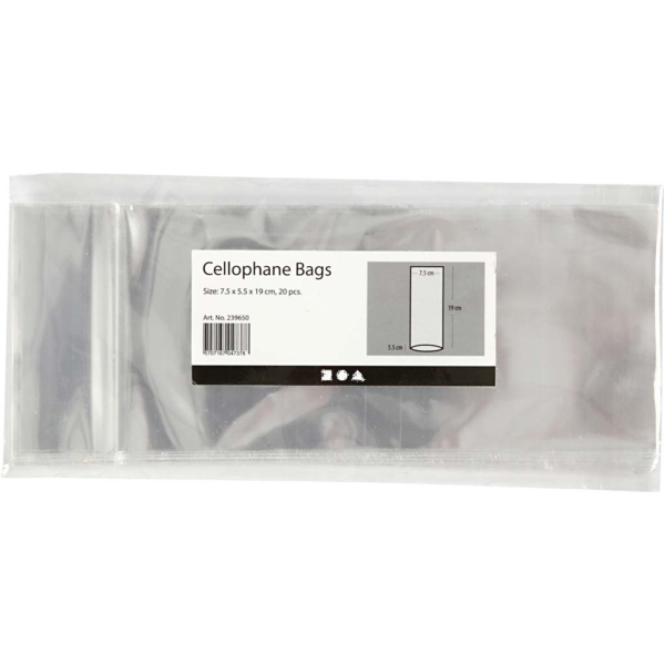 Cellophan-Tüte, H 19 cm, Größe 7,5x5,5 cm, 20 Stk/ 1 Pck – Bild 3