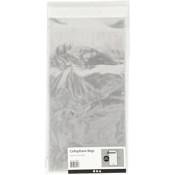 Cellophanhüllen, H 22 cm, B 12 cm, Dicke 25 my, 20 Stk/ 1 Pck – Bild 2