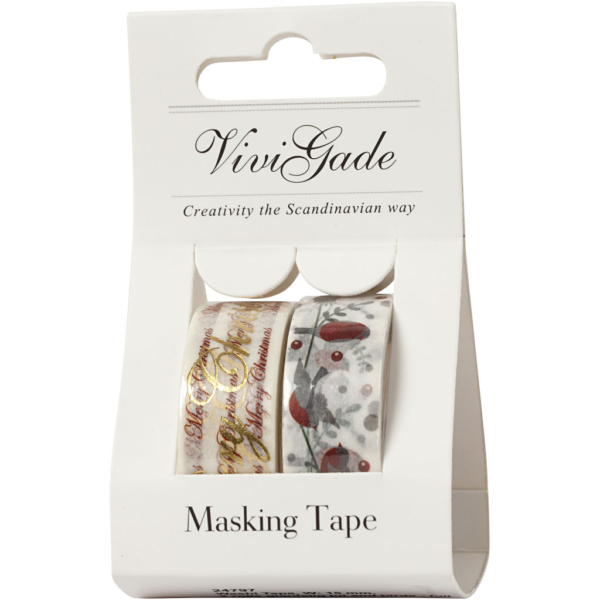 Washi Tape, Frohe Weihnachten & Vögel - Folie, B 15 mm, 2x4 m/ 1 Pck – Bild 2