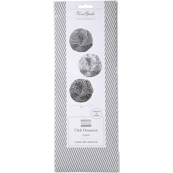 Click Ornaments, D 9 cm, Größe 5,5x28,4 cm, 9 Set/ 1 Pck – Bild 5