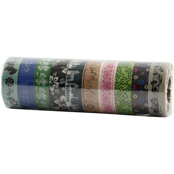 Washi Tape - Sortiment, B 15 mm, 10x10 m/ 1 Pck – Bild 2