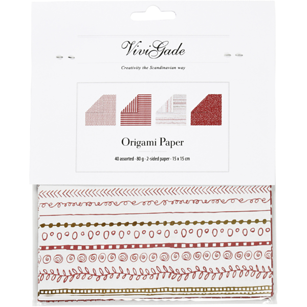 Origami-Papier, Größe 15x15 cm, 80 g, Rot, 40 Bl./ 1 Pck – Bild 7
