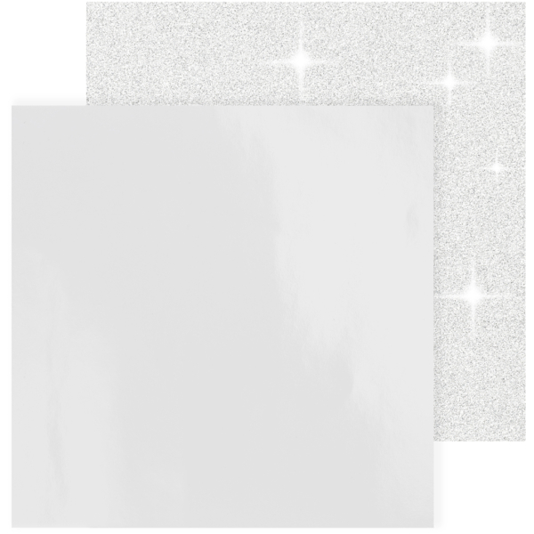Design-Papier, 30,5x30,5 cm, 120+128 g, Weiß, 2 Bl./ 1 Pck – Bild 3