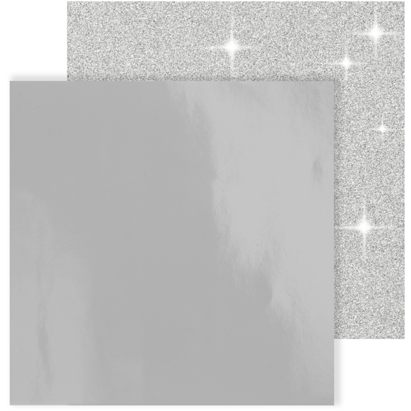Design-Papier, 30,5x30,5 cm, 120+128 g, Silber, 2 Bl./ 1 Pck – Bild 3