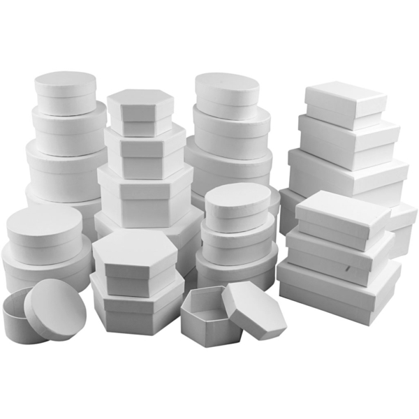 Schachteln - Sortiment, D 5,5-16 cm, Inhalt kann variieren , Weiß, 168 sort./ 1 Box – Bild 3