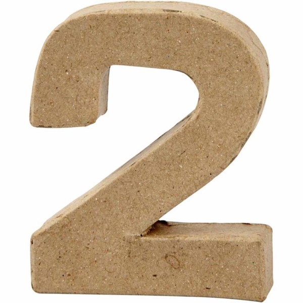 Zahl, 2, H 10 cm, B 8,3 cm, Dicke 1,7 cm, 1 Stk – Bild 2
