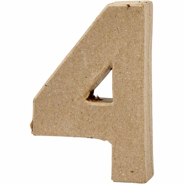 Zahl, 4, H 10 cm, B 6,8 cm, Dicke 1,7 cm, 1 Stk – Bild 2