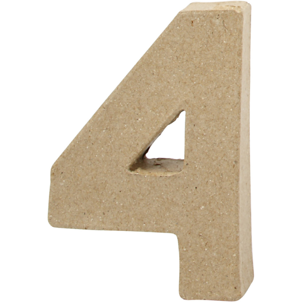 Zahl, 4, H 10 cm, B 6,8 cm, Dicke 1,7 cm, 1 Stk – Bild 3