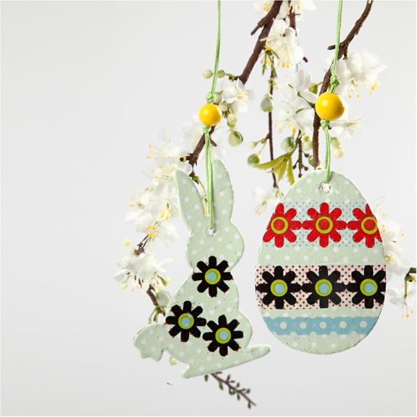 Hänge-Dekoration, Ostern, H 5-9 cm, Dicke 2 mm, 80 Stk/ 1 Pck – Bild 4