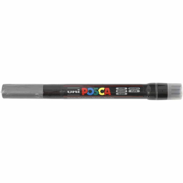 Posca Marker , Nr. PCF350, Strichstärke 1-10 mm, Silber, 1 Stk – Bild 2