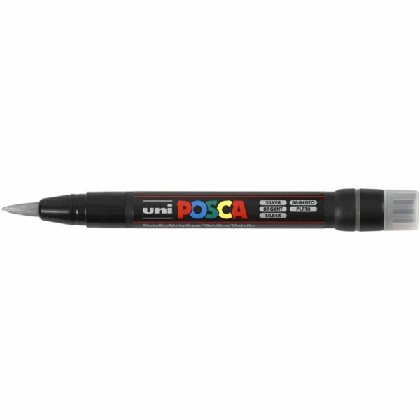Posca Marker , Nr. PCF350, Strichstärke 1-10 mm, Silber, 1 Stk – Bild 4