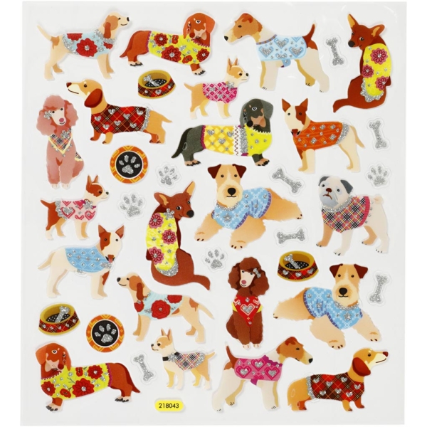 Sticker, Hunde, 15x16,5 cm, 1 Bl.