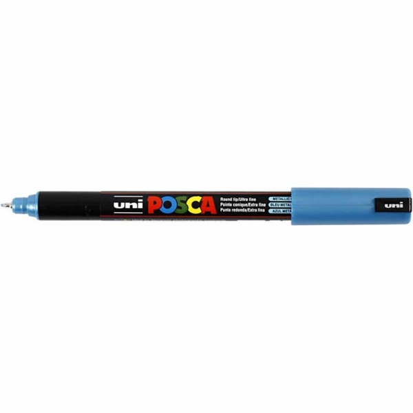 Posca Marker , Nr. PC-1MR, Strichstärke 0,7 mm, Metallic-Blau, 1 Stk – Bild 3