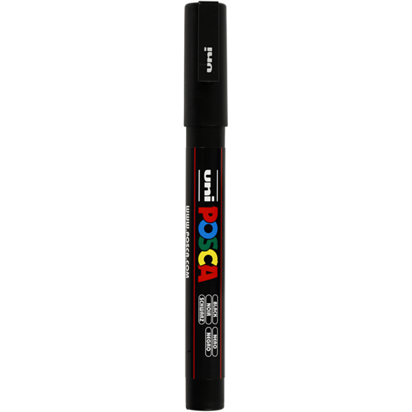 Posca Marker , Nr. PC-3M, Strichstärke 0,9-1,3 mm, Schwarz, 1 Stk