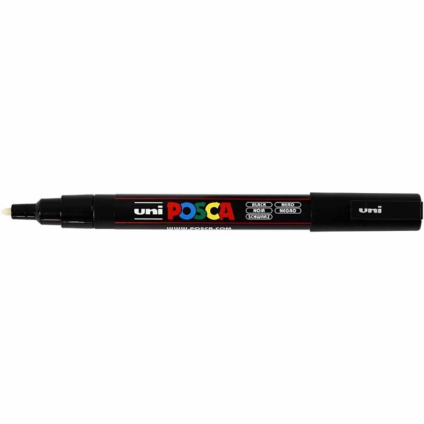 Posca Marker , Nr. PC-3M, Strichstärke 0,9-1,3 mm, Schwarz, 1 Stk – Bild 3