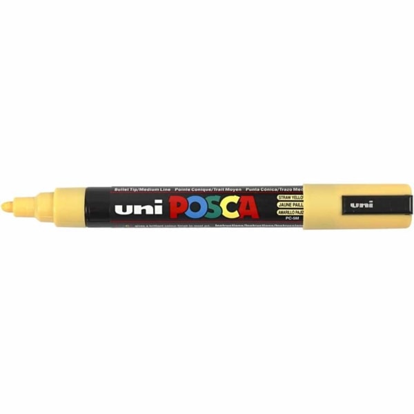 Posca Marker , Nr. PC-5M, Strichstärke 2,5 mm, Strohgelb, 1 Stk – Bild 3