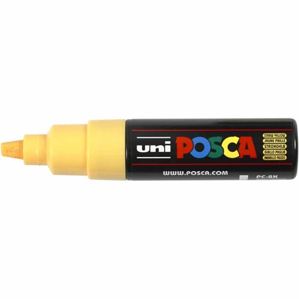 Posca Marker , Nr. PC-8K, Strichstärke 8 mm, Strohgelb, 1 Stk – Bild 4