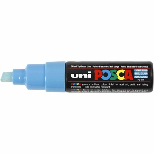 Posca Marker , Nr. PC-8K, Strichstärke 8 mm, Hellblau, 1 Stk – Bild 3
