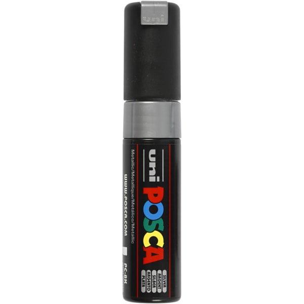 Posca Marker , Nr. PC-8K, Strichstärke 8 mm, Silber, 1 Stk