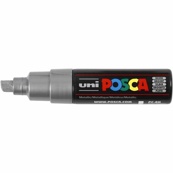 Posca Marker , Nr. PC-8K, Strichstärke 8 mm, Silber, 1 Stk – Bild 3