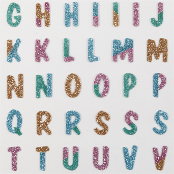 Glitzer-Sticker, Buchstaben, 10x16 cm, 1 Bl. – Bild 3