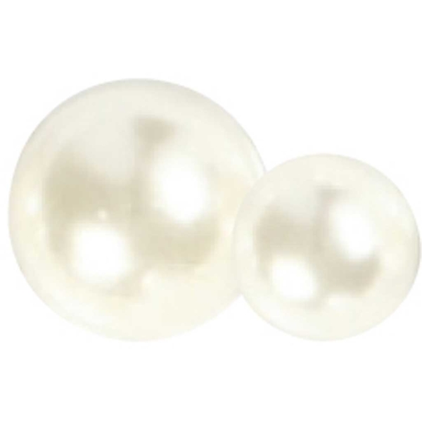 Halbperlen, Größe 2-8 mm, Weiß, 140 Stk/ 1 Pck – Bild 2