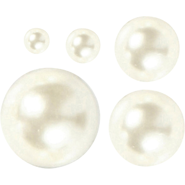 Halbperlen, Größe 2-8 mm, Weiß, 140 Stk/ 1 Pck – Bild 4