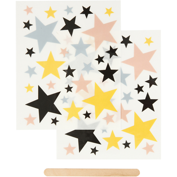 Rub-on Sticker, Sterne, 12,2x15,3 cm, 1 Pck