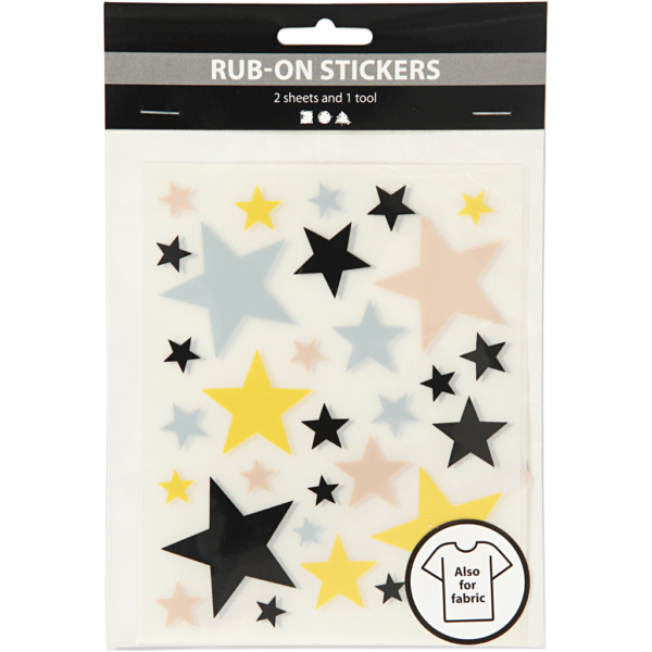 Rub-on Sticker, Sterne, 12,2x15,3 cm, 1 Pck – Bild 2