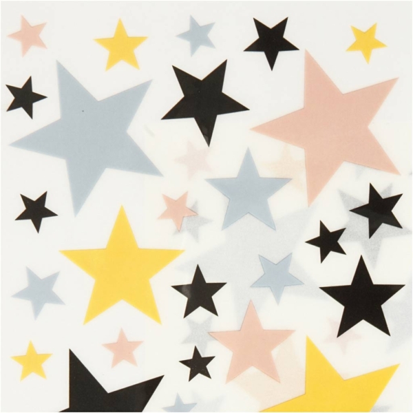 Rub-on Sticker, Sterne, 12,2x15,3 cm, 1 Pck – Bild 3