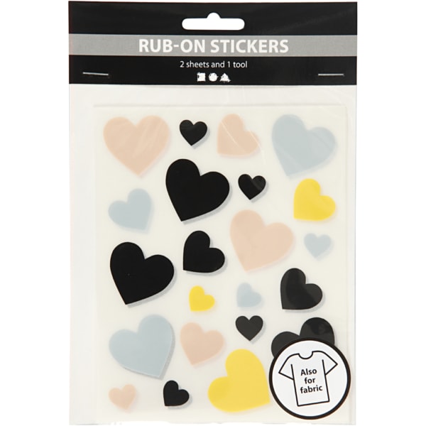 Rub-on Sticker, Herzen, 12,2x15,3 cm, 1 Pck – Bild 2