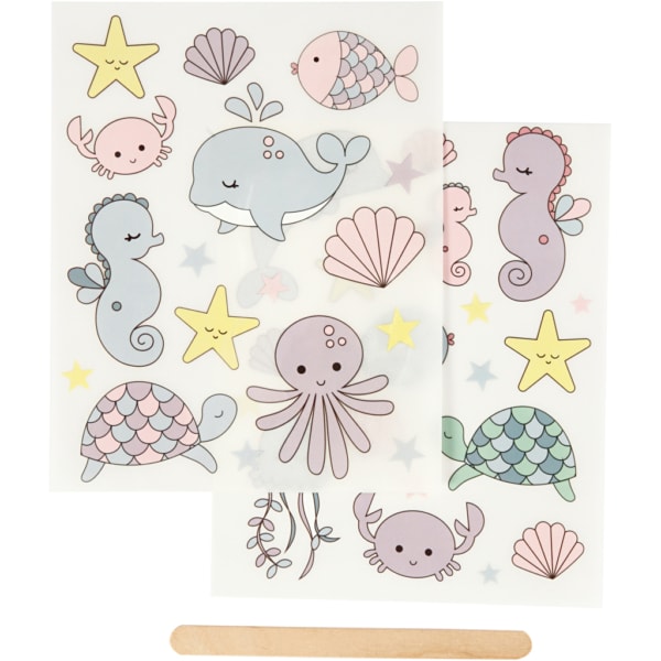Rub-on Sticker, Meer, 12,2x15,3 cm, 1 Pck