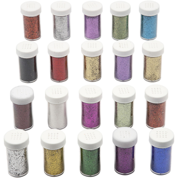 Glitter, Sortierte Farben, 20x20 g/ 1 Pck – Bild 2
