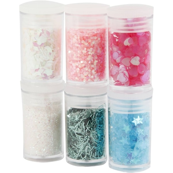 Glitter-/Pailletten-Sortiment, Pastellfarben, 6x5 g/ 1 Pck – Bild 2