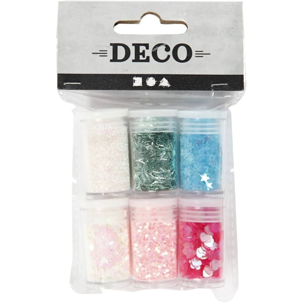 Glitter-/Pailletten-Sortiment, Pastellfarben, 6x5 g/ 1 Pck – Bild 3