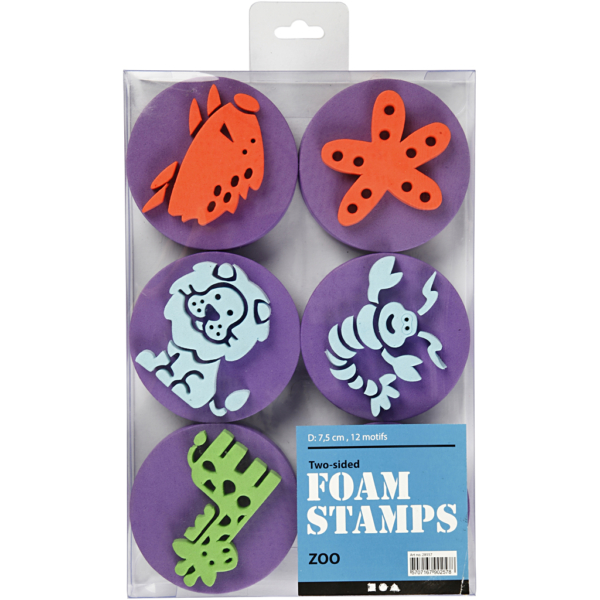 Moosgummi-Stempel, Zoo, D 7,5 cm, Dicke 2,5 cm, 6 Stk/ 1 Pck – Bild 4