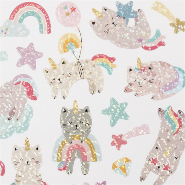 Sticker, Einhorn-Kätzchen, 15x16,5 cm, 1 Bl. – Bild 3