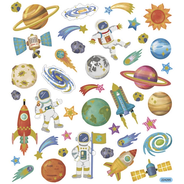 Sticker, Weltraum, 15x16,5 cm, 1 Bl.