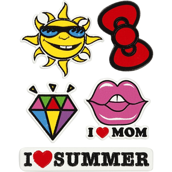 Weiche Aufkleber, "I love mom", 12,2x17,75 cm, 1 Bl.