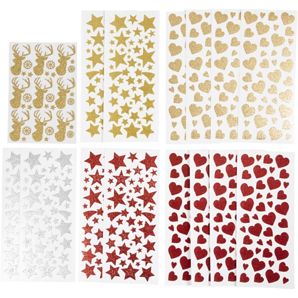 Sticker mit Glitter, 10x24+12x18,5 cm, 8 Bl./ 1 Pck – Bild 2