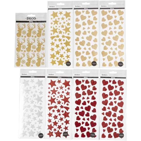 Sticker mit Glitter, 10x24+12x18,5 cm, 8 Bl./ 1 Pck – Bild 3