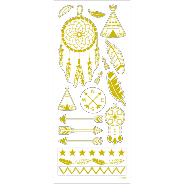 Sticker 'Thank you', Indianer-Motive, 10x24 cm, Gold, 1 Bl. – Bild 2