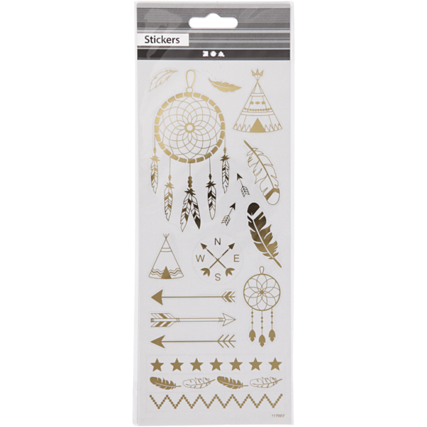 Sticker 'Thank you', Indianer-Motive, 10x24 cm, Gold, 1 Bl. – Bild 3