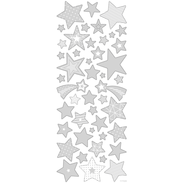 Sticker mit Sternen, Sterne, 10x24 cm, Silber, 1 Bl. – Bild 3