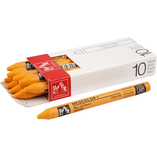Neocolor I - Ölkreide, L 10 cm, Dicke 8 mm, Orange (030), 10 Stk/ 1 Pck